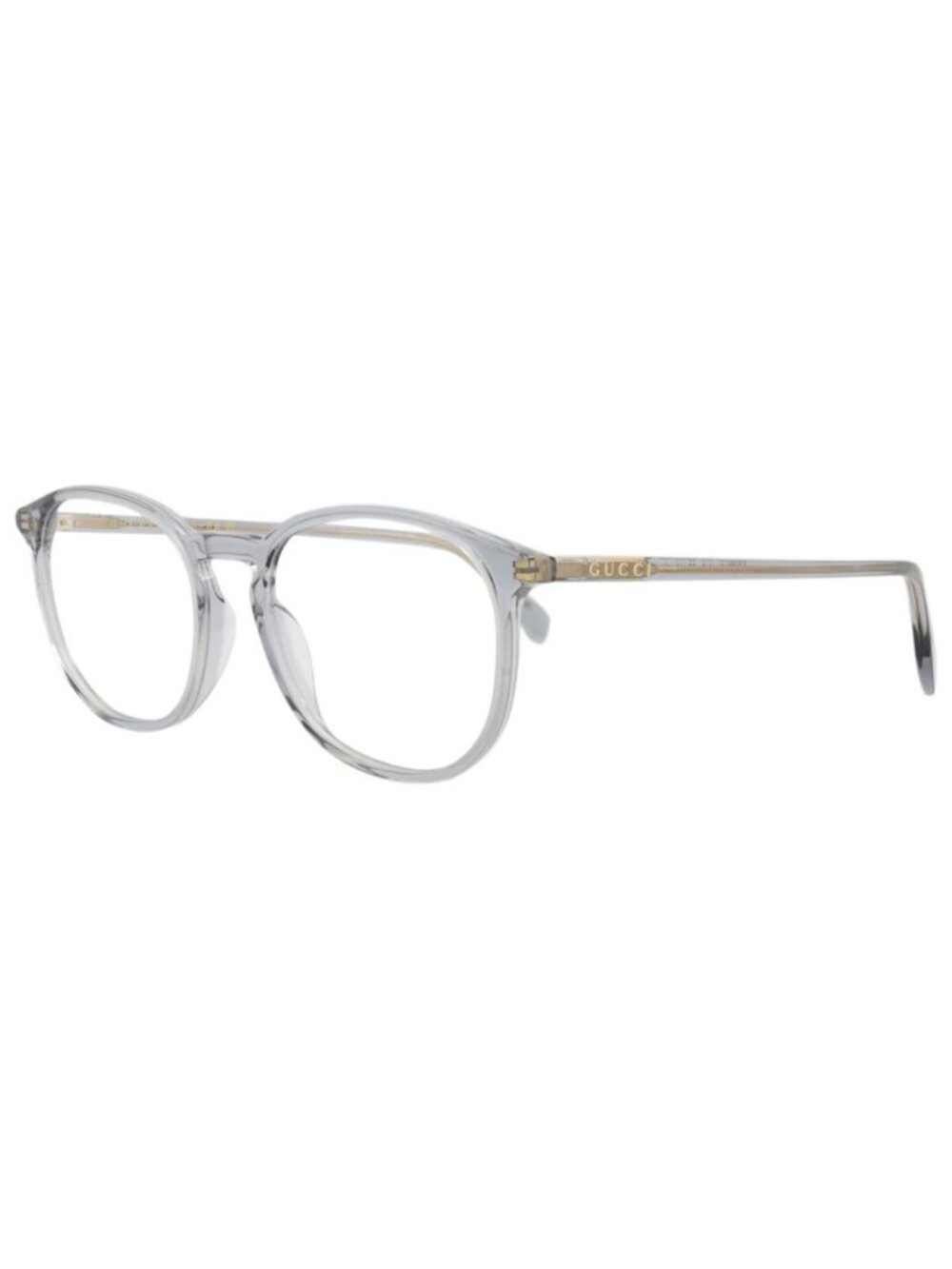 New Gucci Women's Eyeglasses Round Oval Recycled Acetate Frame Mens Light Blue